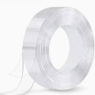 השתמשו בדבק דו צדדי שקוף